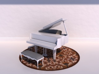 钢琴带地台C4D模型