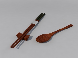 木质筷子C4D模型
