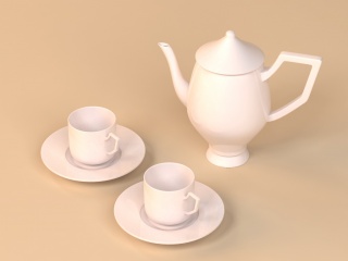 欧式茶具C4D模型
