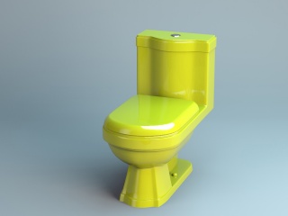 黄色马桶C4D模型
