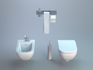 浴室马桶洗手台C4D模型