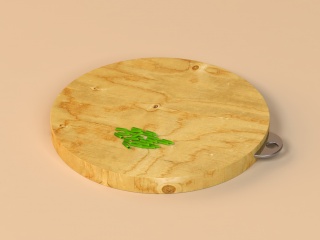圆形竹菜板C4D模型