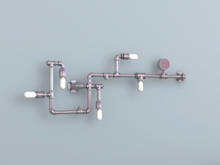 创意水管灯C4D模型