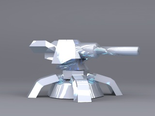 游戏炮塔C4D模型