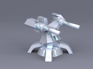 游戏道具装备炮塔C4D模型