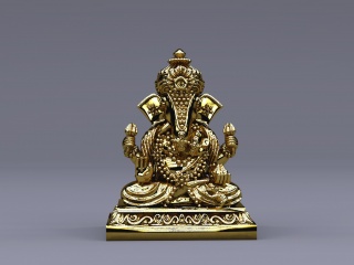 印度神象雕塑C4D模型