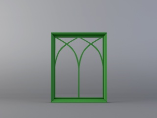 绿色创意门窗C4D模型