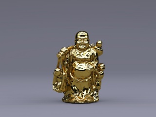 弥勒佛铜像C4D模型