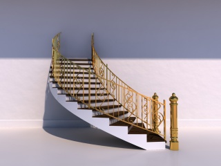 欧式铁艺楼梯C4D模型