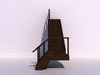 中式楼梯C4D模型