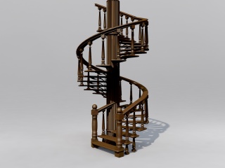 欧式旋转楼梯C4D模型
