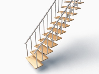 木材地面楼梯C4D模型
