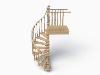 旋转实木楼梯C4D模型