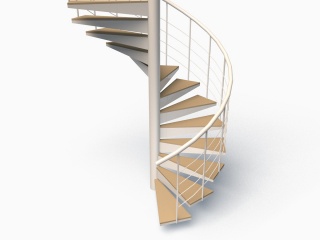 现代简约建筑旋转楼梯C4D模型
