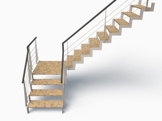 简易旋转楼梯C4D模型