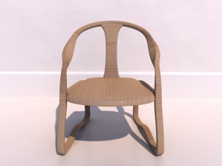 简约木椅C4D模型