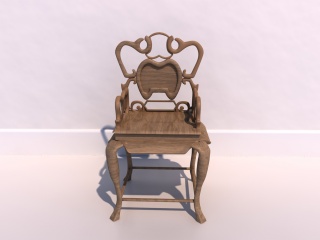 复古雕花椅子C4D模型