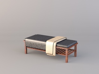 灰色沙发凳C4D模型