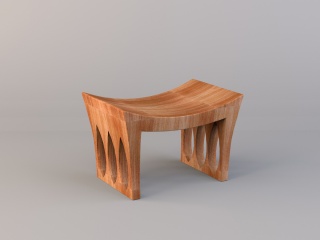 小木凳C4D模型