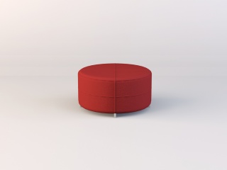 深红色沙发凳C4D模型
