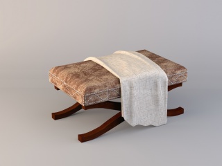 毛料沙发凳C4D模型