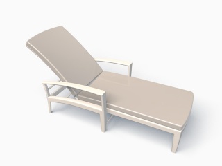 阳台白色躺椅C4D模型