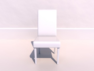 现代白色无扶手餐椅C4D模型
