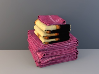 紫色浴巾组合C4D模型