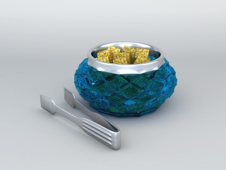 银器皿C4D模型