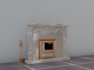 壁炉C4D模型