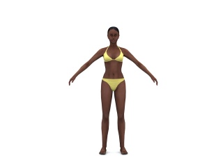 黑人比基尼女子C4D模型