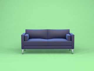 布艺现代双人沙发C4D模型