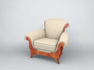 欧式古典沙发椅C4D模型