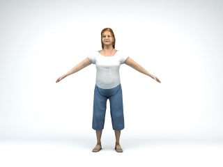 肥胖中年妇女C4D模型