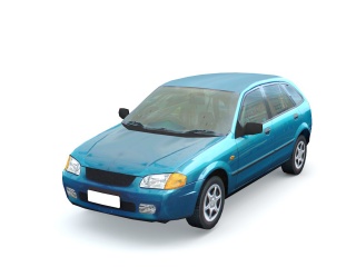 蓝色小汽车C4D模型