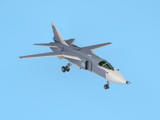 苏24击剑手轰炸机C4D模型