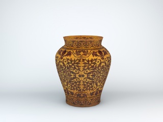 古典陶瓷大花瓶C4D模型