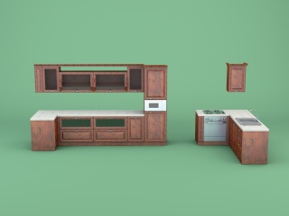 厨房组合C4D模型