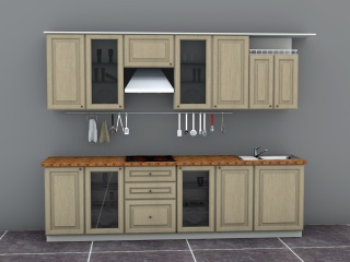 厨房橱柜组合C4D模型