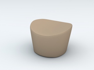 米色沙发凳C4D模型