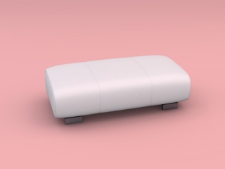 灰皮沙发凳C4D模型