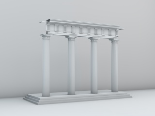 罗马柱子构件C4D模型