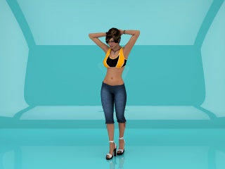 健身女人C4D模型