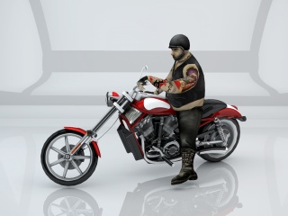 田宫摩托车C4D模型