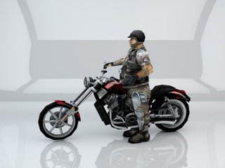 酷黑摩托车C4D模型