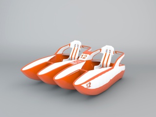高速快艇组合C4D模型