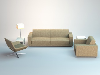 现代沙发组合C4D模型