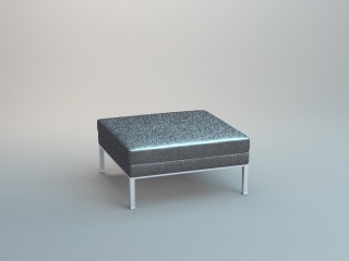 皮质沙发凳C4D模型