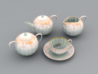 精美茶具C4D模型