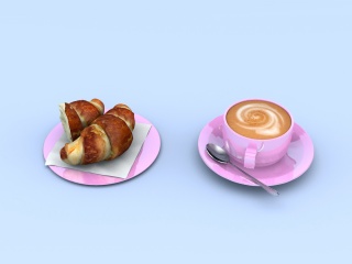 面包咖啡C4D模型